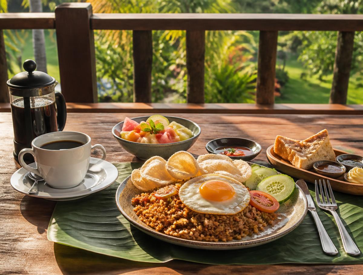 Sarapan pagi di teras